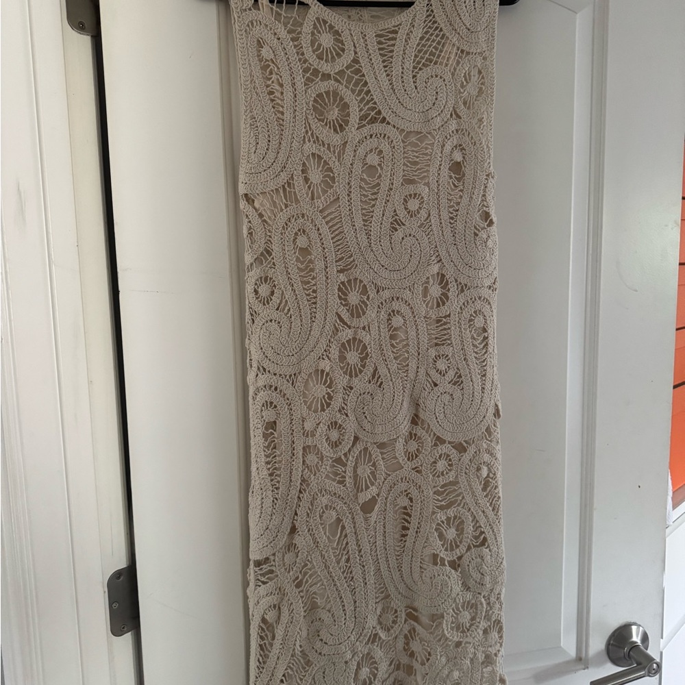 Elegant Cream Lace Skirt